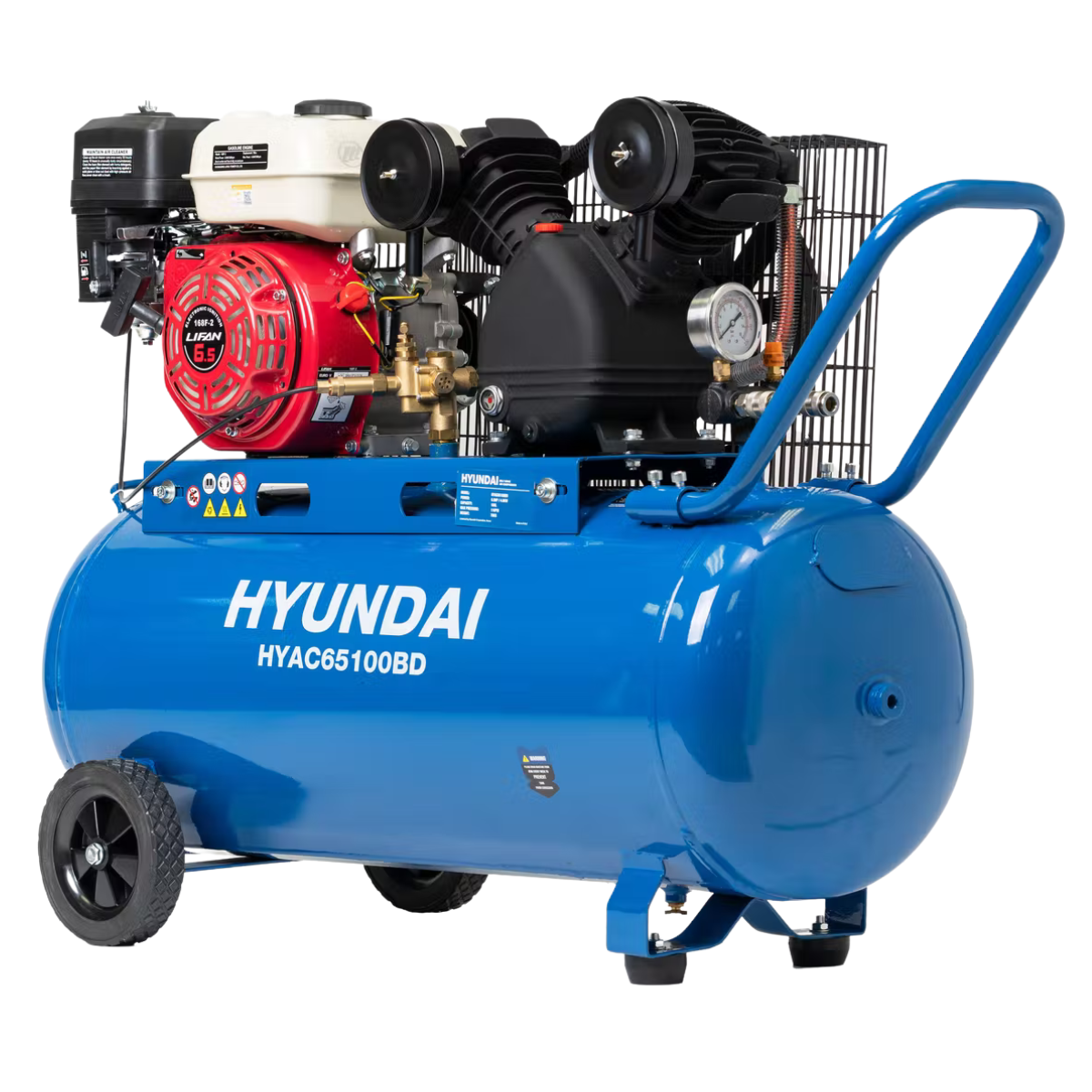 HYUNDAI 6.5HP 100L BELT DRIVE PETROL COMPRESSOR HYAC65100BD