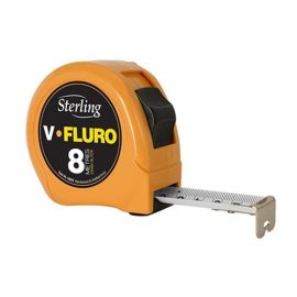SHEFFIELD STERLING 8m x 25mm VForce Fluro Measuring Tape V8025F