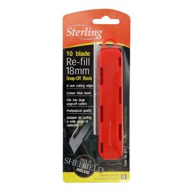 SHEFFIELD STERLING 18mm Large Snap Blade (x10) - CARDED 201-1