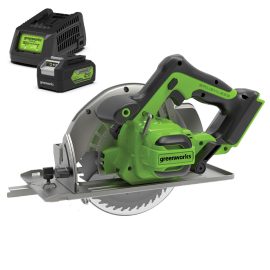 GREENWORKS 24V BRUSHLESS CIRCULAR SAW 184MM 4AH KIT 1500907AU-KIT-4