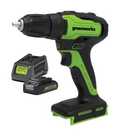 GREENWORKS 24V 13MM BRUSHLESS DRILL 2AH KIT 3704007AU-KIT-2