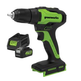 GREENWORKS 24V 13MM BRUSHLESS DRILL 4AH KIT 3704007AU-KIT-4