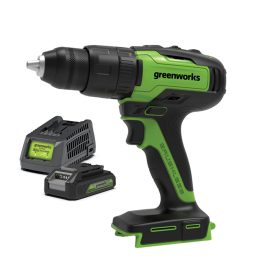 GREENWORKS 24V 13MM BRUSHLESS HAMMER DRILL 2AH KIT 3704107AU-KIT-2