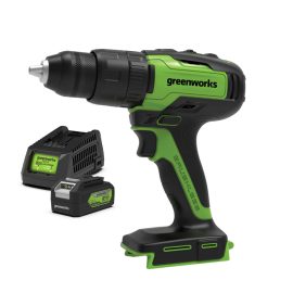 GREENWORKS 24V 13MM BRUSHLESS HAMMER DRILL 4AH KIT 3704107AU-KIT-4