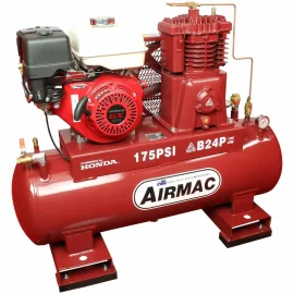 AIRMAC COMPRESSOR HONDA PETROL 9HP GX200 100L FAD 470LPM AM-B24P