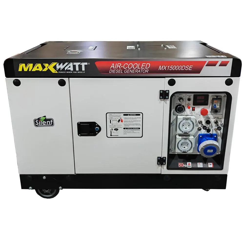 MAXWATT SILENT 15KVA DIESEL 2 WIRE AUTO START GENERATOR MX15000DSE