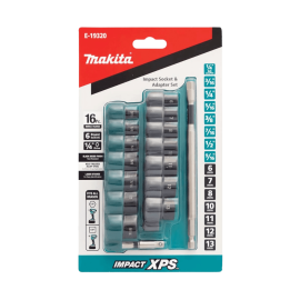MAKITA IMPACT XPS 1/4 SOCKET & ADAPTER SET 16 PCE E-19320
