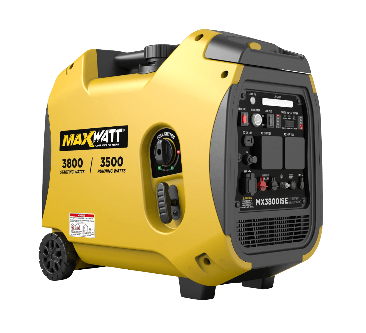 MAXWATT 3800W INVERTER GENERATOR RECOIL / ELECTRIC START PUR SINE WAVE MX3800ISE