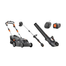 HUSQVARNA Aspire™ Lawn Mower + Grass Trimmer + Leaf Blower Bundle With Battery and Charger HLM 970648304-970620202-970620402