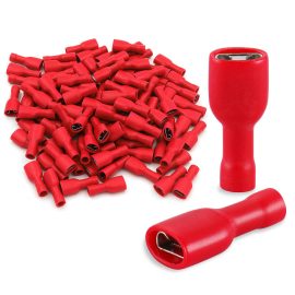 SPADE CONNECTORS RED - WIRE SIZE: 0.5-1.5MM2 TERMINAL: 6.3MM QUICK CONNECT (PACK OF 100) SFIR
