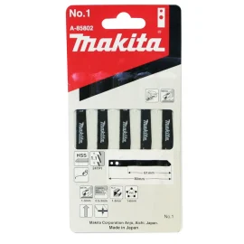 MAKITA SHANK FITTING JIGSAW BLADES PVC/ALUMINIUM/METAL/STAINLESS STEEL (5 PACK) A-85802